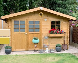 Abri de jardin en bois CHIMAY | 358 x 298 cm | Bois brut ou autoclave | 28 mm d'épaisseur