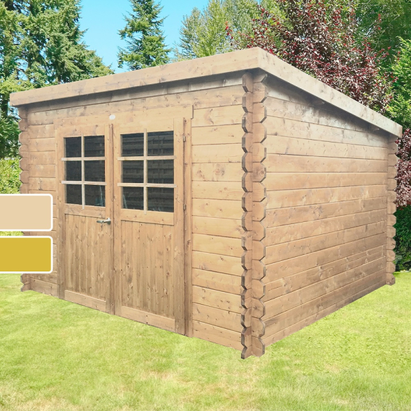 Abri de jardin en bois RIOM | 298 x 238 cm | Bois brut ou autoclave | 28 mm d'épaisseur