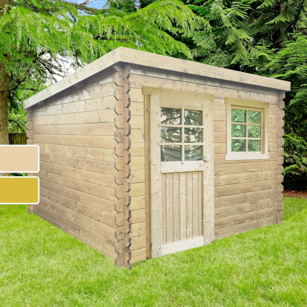 Abri de jardin en bois NEVERS | 238 x 238 cm | Bois brut ou autoclave | 28 mm d'épaisseur