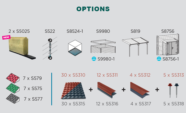 Abri de jardin en bois NIORT | 418 x 298 cm | Bois brut ou autoclave | 28 mm d'épaisseur