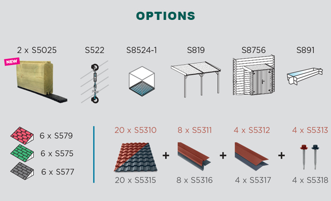 Abri de jardin en bois SALZBURG | 388 x 298 cm | Bois brut | 34 mm d'épaisseur