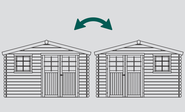 Abri de jardin en bois LINZ | 388 x 388 cm | Bois brut | 34 mm d'épaisseur