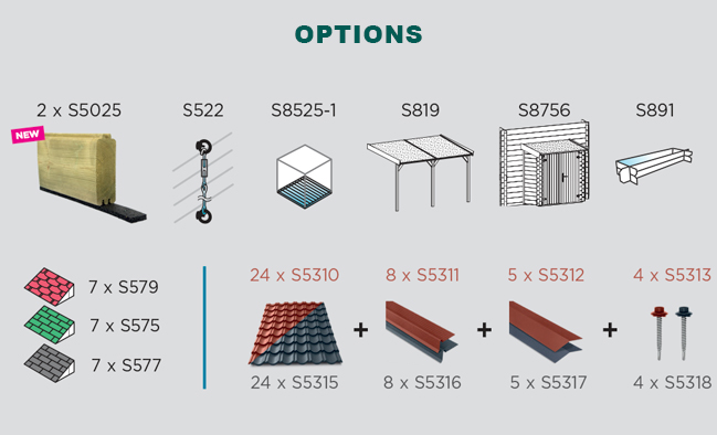 Abri de jardin en bois LINZ | 388 x 388 cm | Bois brut | 34 mm d'épaisseur