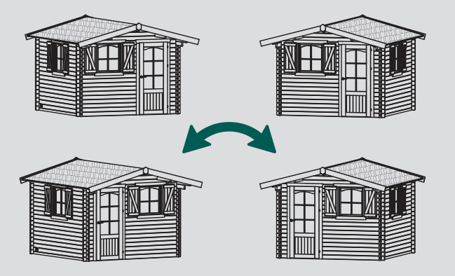 Abri de jardin en bois SERVOZ | 298 x 298 cm | Bois brut | 40 mm d'épaisseur
