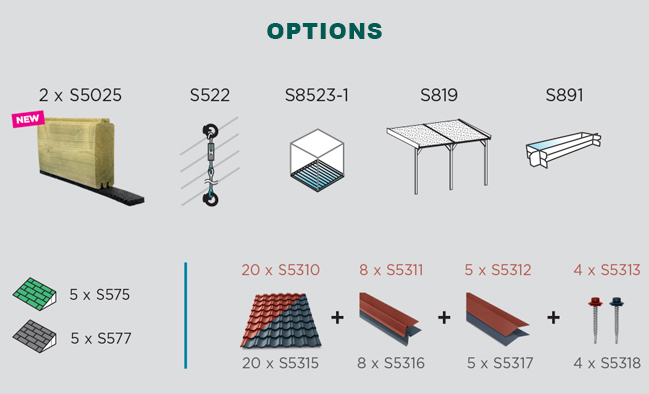 Abri de jardin en bois SERVOZ | 298 x 298 cm | Bois brut | 40 mm d'épaisseur