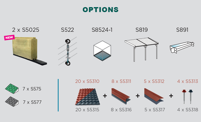 Abri de jardin en bois MORZINE | 388 x 328 cm | Bois brut | 40 mm d'épaisseur