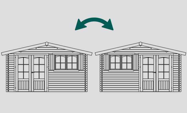 Abri de jardin en bois TIGNES | 418 x 388 cm | Bois brut | 40 mm d'épaisseur