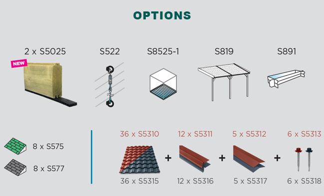 Abri de jardin en bois TIGNES | 418 x 388 cm | Bois brut | 40 mm d'épaisseur