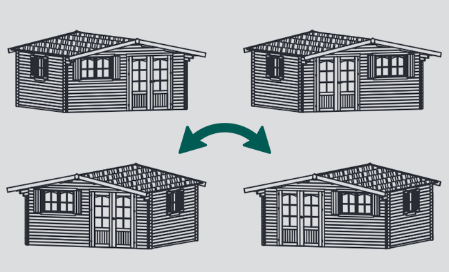 Abri de jardin en bois CHAMBERY | 478 x 418 cm | Bois brut ou autoclave | 40 mm d'épaisseur