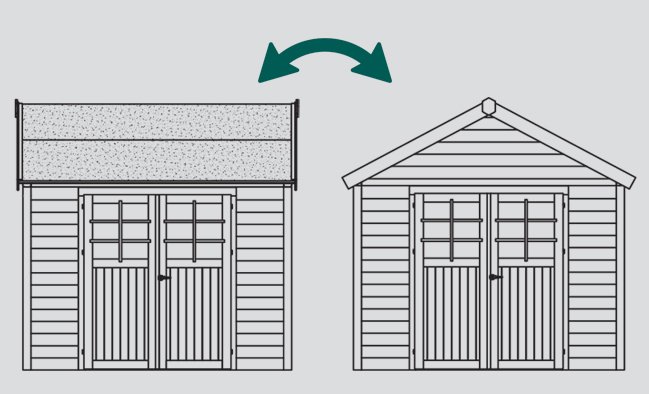 Abri de jardin en bois ANNEUX | 296 x 296 cm | Bois autoclave | 19 mm d'épaisseur