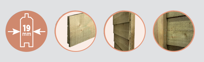 Abri de jardin en bois ANNEUX | 296 x 296 cm | Bois autoclave | 19 mm d'épaisseur