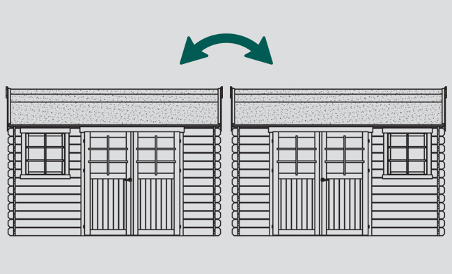 Abri de jardin en bois ARLES | 358 x 238 cm | Bois brut | 28 mm d'épaisseur