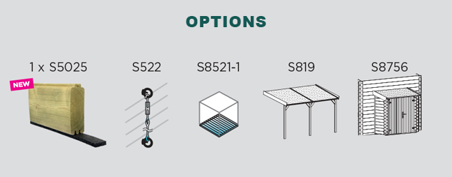 Abri de jardin en bois PASSAU | 198 x 198 cm | Bois brut | 19 mm d'épaisseur