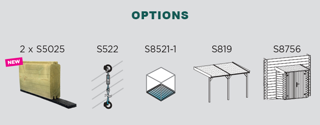 Abri de jardin en bois STENDAL | 248 x 198 cm | Bois brut | 19 mm d'épaisseur