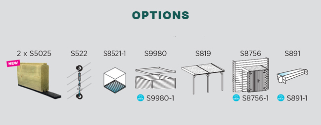 Abri de jardin en bois NEVERS | 238 x 238 cm | Bois brut ou autoclave | 28 mm d'épaisseur