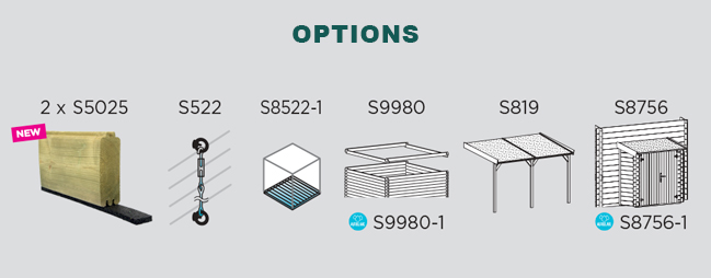 Abri de jardin en bois RIOM | 298 x 238 cm | Bois brut ou autoclave | 28 mm d'épaisseur