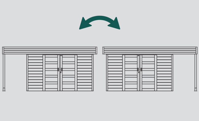 Abri de jardin en bois LARVIK | 333 x 245 cm + Bûcher 121 cm | Bois brut | 28 mm d'épaisseur