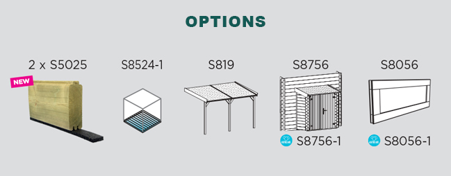 Abri de jardin en bois MALMO | 393 x 305 cm | Bois brut ou autoclave | 28 mm d'épaisseur