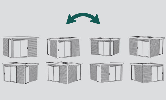 Abri de jardin en bois SAGRES | 303 x 303 cm + Auvent 394 cm | Bois autoclave | 28 mm d'épaisseur