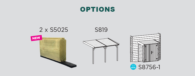 Abri de jardin en bois FARO | 403 x 303 cm | Bois autoclave | 28 mm d'épaisseur