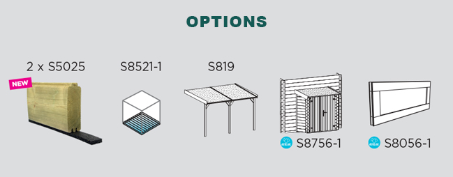 Abri de jardin en bois CAPRI | 298 x 198 cm | Bois autoclave | 19 mm d'épaisseur