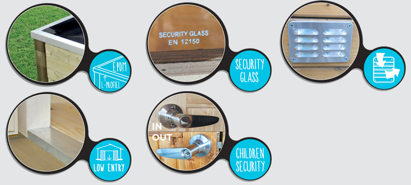 Abri de jardin en bois POTENZA | 298 x 198 cm + Auvent 297 cm  | Bois autoclave | 19 mm d'épaisseur