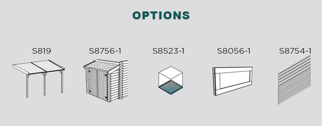 Abri de jardin en bois TARENTO | 298 x 290 cm + Auvent 287 cm  | Bois autoclave | 19 mm d'épaisseur