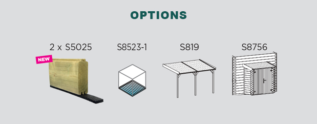 Abri de jardin en bois VENEZIA | 333 x 273 cm | Bois brut | 28 mm d'épaisseur