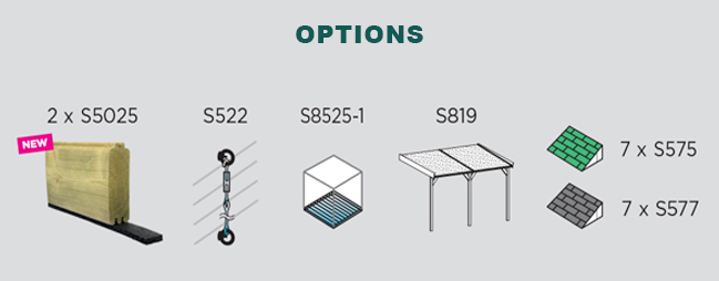 Abri de jardin en bois LIMERICK | 298 x 388 cm | Bois brut ou autoclave | 28 mm d'épaisseur