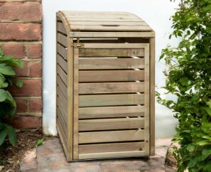 Cache poubelle simple en bois traité | 75 x 92 x 120 cm | Bois autoclave