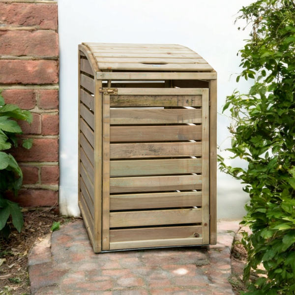 Cache poubelle simple en bois traité | 75 x 92 x 120 cm | Bois autoclave