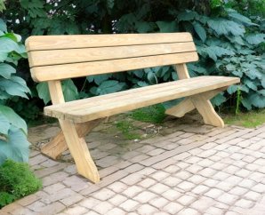 Banc en bois traité 3 places | 180 x 56 x 88 cm | Bois autoclave | 45 mm d'épaisseur 