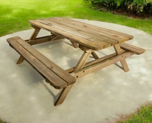 Table de pique nique en bois traité 6 places | 180 x 160 x 74 cm | Bois autoclave