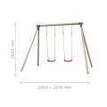 Balançoire double en bois CHLOÉ | 290 x 220 x 220 cm | Bois autoclave