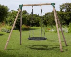 Balançoire en bois avec nid d'oiseau CARLA | 240 x 220 x 220 cm | Bois autoclave