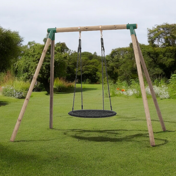 Balançoire en bois avec nid d'oiseau CARLA | 240 x 220 x 220 cm | Bois autoclave