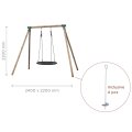 Balançoire en bois avec nid d'oiseau CARLA | 240 x 220 x 220 cm | Bois autoclave