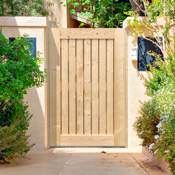 Portillon battant en bois OSTEND | 100 x 180 cm | Bois pin brut