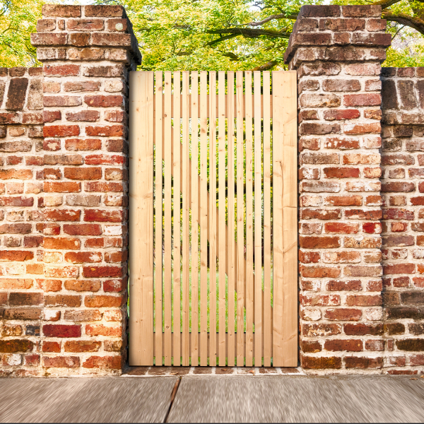 Portillon battant en bois ANTWERP | 100 x 180 cm | Bois pin brut