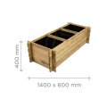 Potager en bois rectangulaire + géotextile  | 140 x 140 x 40 cm | Bois autoclave