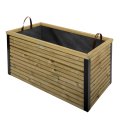 Bac à fleur rectangulaire moderne en bois traité autoclave | 100 x 50 x 50 cm