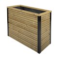 Bac à fleur rectangulaire moderne en bois traité autoclave | 80 x 40 x 80 cm