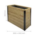 Bac à fleur rectangulaire moderne en bois traité autoclave | 80 x 40 x 80 cm
