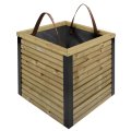Bac à fleur carré moderne en bois traité autoclave | 50 x 50 x 50 cm