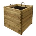 Bac à fleur carré en bois traité autoclave + géotextile | 70 x 70 x 77 cm