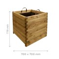 Bac à fleur carré en bois traité autoclave + géotextile | 70 x 70 x 77 cm