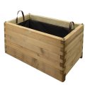 Bac à fleur rectangulaire en bois traité autoclave + géotextile | 150 x 50 x 50 cm