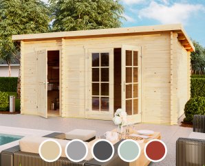 Abri de jardin en bois BELMONT 2 | 425 x 280 cm | 5 coloris | 34 mm d'épaisseur