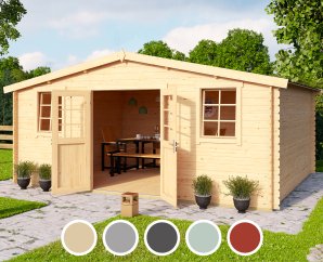 Abri de jardin en bois WELS 5 | 510 x 400 cm | 5 coloris | 28 mm d'épaisseur
