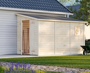 Abri de jardin bois adossable 3,33 x 1,65 m – Palmako